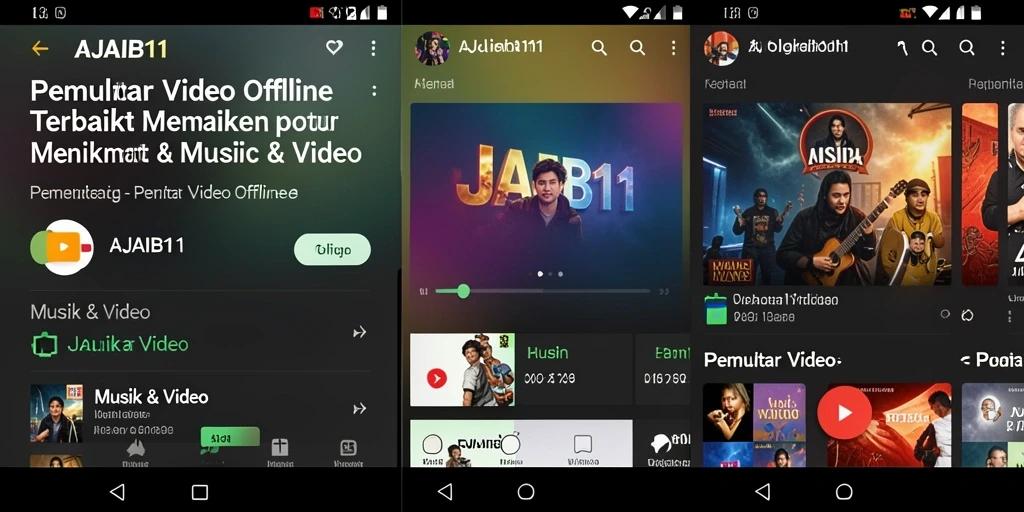 Antarmuka AJAIB11 yang sederhana dan fungsional untuk Pemutar Video Offline.