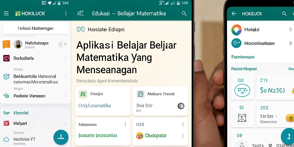 Tampilan antarmuka HOKILUCK yang menarik dan interaktif untuk Belajar Matematika.