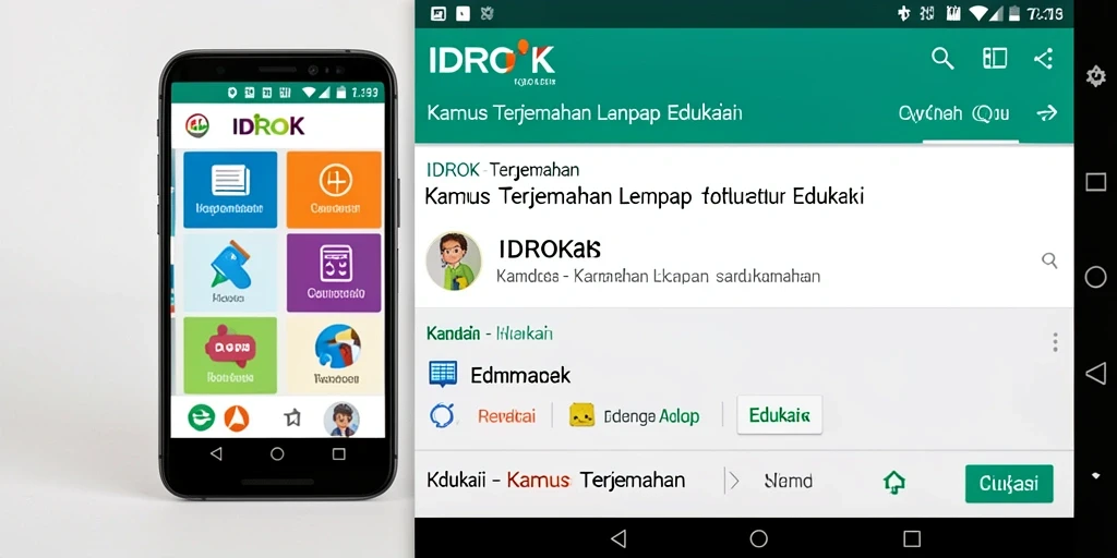 Antarmuka IDROK yang sederhana dan efektif untuk Kamus Terjemahan.