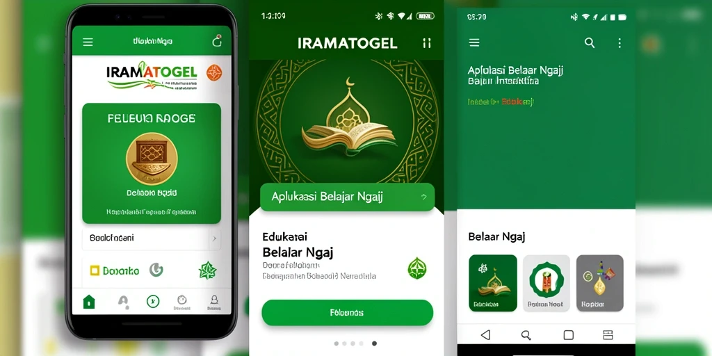 Tampilan antarmuka pengguna aplikasi Belajar Ngaji IRAMATOGEL.