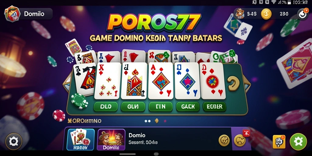 Antarmuka POROS77 yang interaktif dengan pilihan permainan Domino yang menarik.