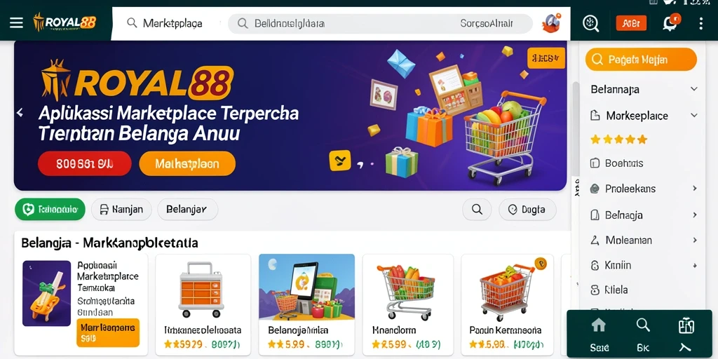 Tampilan antarmuka aplikasi ROYAL88 yang modern dan user-friendly.