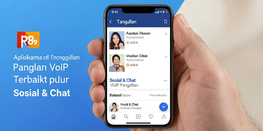 Tampilan antarmuka aplikasi RR89 untuk VoIP Panggilan.