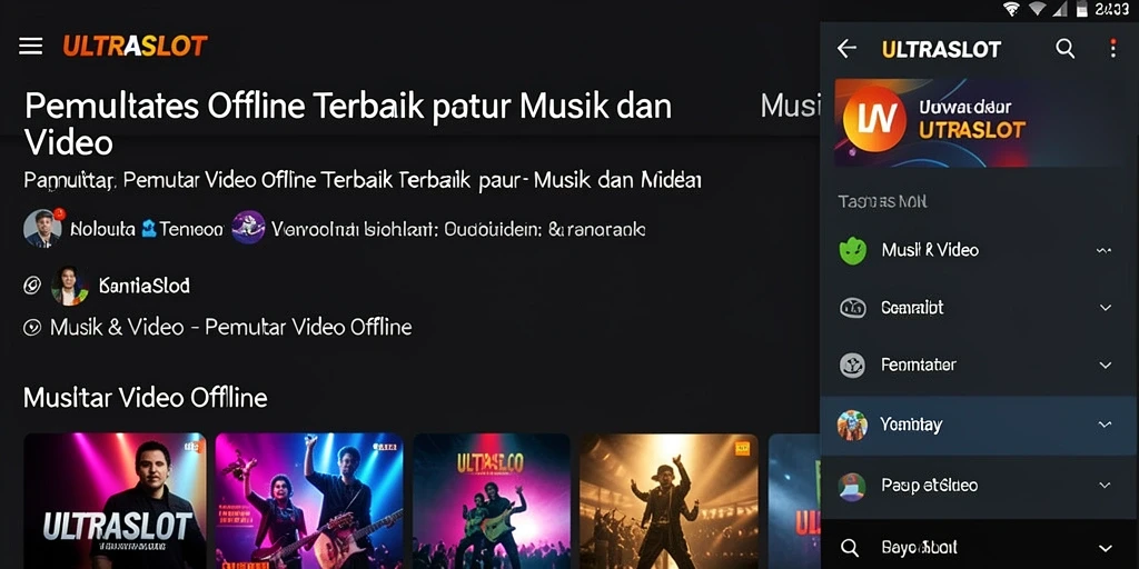 Antarmuka ULTRASLOT menampilkan pemutar video dengan kontrol yang mudah digunakan.