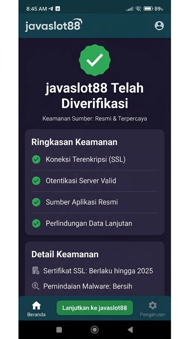 Tampilan kanal resmi javaslot88